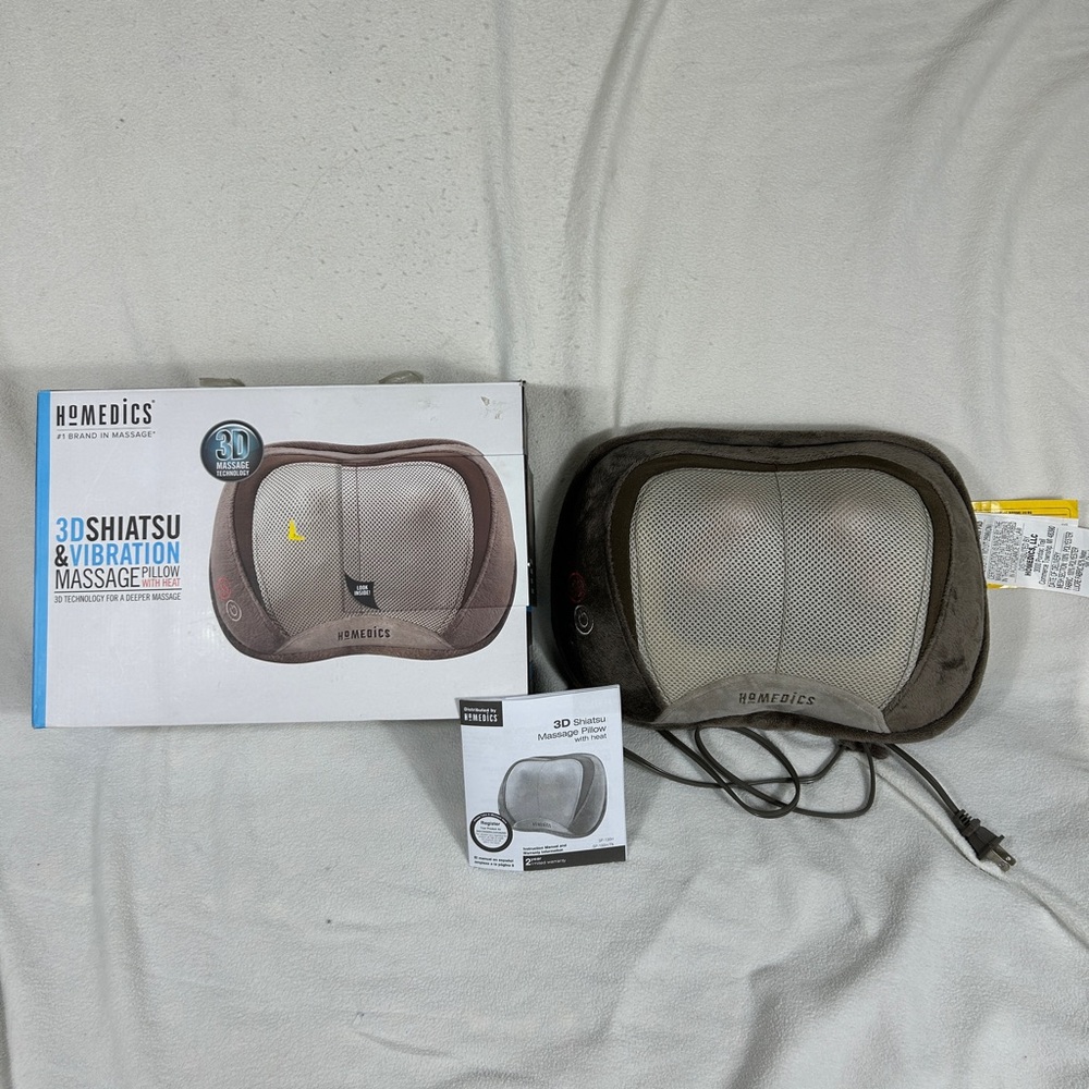 HoMedics SP-100H 3D Shiatsu & Vibration Massage Pillow With Heat Open Box